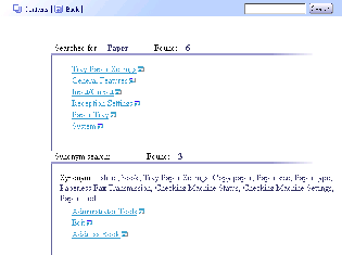 Pantalla de resultados de la búsqueda