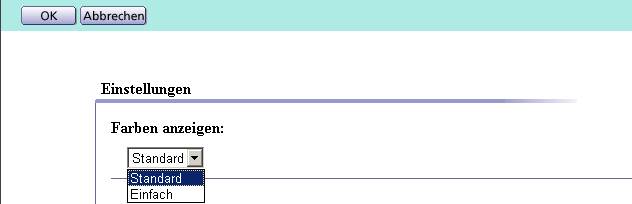 Einstellungsbildschirm