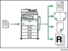 Illustration of using this machine as a copier