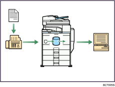 Illustration of paperless fax reception