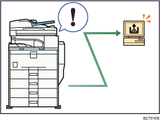 Illustration of monitoring the machine via computer