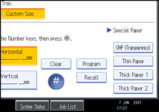 Operation panel screen illustration
