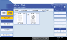 Operation panel screen illustration