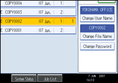 Operation panel screen illustration
