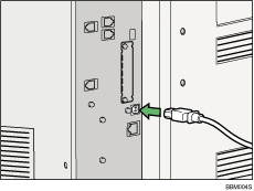 Illustration of connecting the USB interfece cable