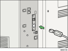 Illustration of connecting Gigabit Ethernet cable