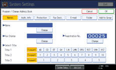 Operation panel screen illustration