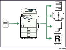 Illustration of using this machine as a copier