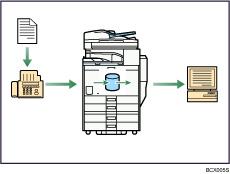 Illustration of paperless fax reception