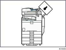 Illustration of administrating the machine/protecting documents