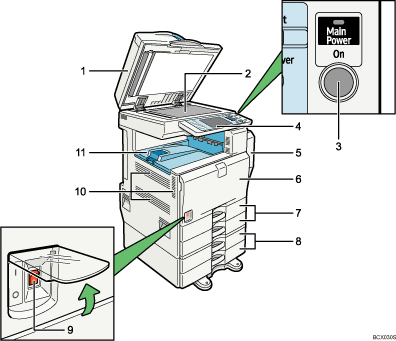 Main unit illustration numbered callout illustration