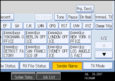 Operation panel screen illustration