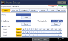 Operation panel screen illustration