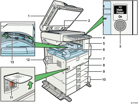 Main unit illustration numbered callout illustration