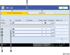 Operation panel screen illustration numbered callout illustration