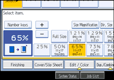 Operation panel screen illustration