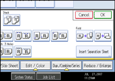 Operation panel screen illustration