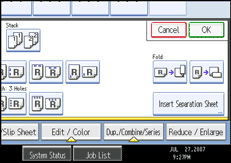 Operation panel screen illustration