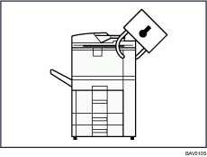 Illustration of administrating the machine/protecting documents