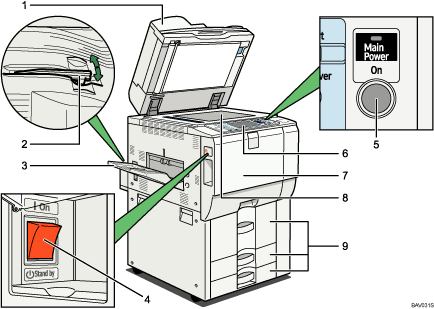 Main unit illustration numbered callout illustration