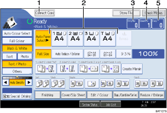 Operation panel screen illustration numbered callout illustration