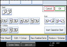 Operation panel screen illustration