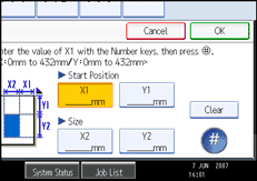 Operation panel screen illustration