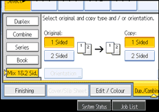 Operation panel screen illustration
