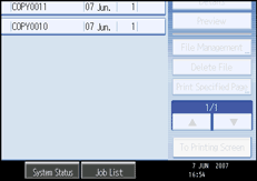 Operation panel screen illustration