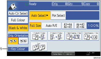 Operation panel screen illustration numbered callout illustration