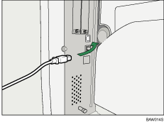 illustration of connecting the USB interfece cable