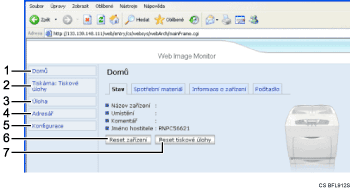 Ilustrace číslovaného soupisu webového prohlížeče