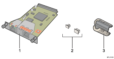 Abbildung Gigabit Ethernet-Board (nummerierte Elemente) 