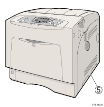Abbildung Drucker (nummerierte Elemente)