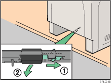 Ilustración del rodillo de alimentación de papel