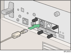 Vue arri&egrave;re de l'imprimante