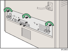 Vue arri&egrave;re de l'imprimante