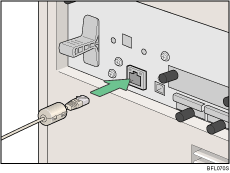 Vue arri&egrave;re de l'imprimante