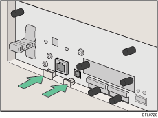 Vue arri&egrave;re de l'imprimante