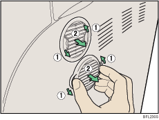 Illustration du capot du filtre antipoussière