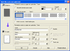 Illustration de l'&eacute;cran du pilote d'impression