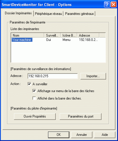Illustration de l'&eacute;cran de l'application