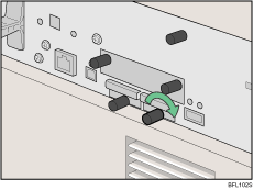 Illustrazione del lato posteriore della stampante