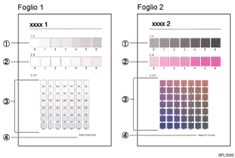 Illustrazione del foglio di correzione gradazione