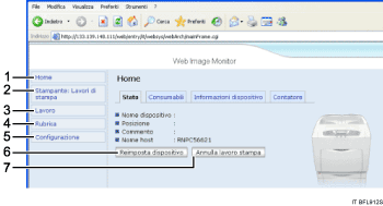 Illustrazione numerata schermata browser web.