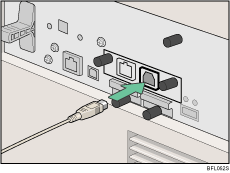 Imagem da parte traseira da impressora