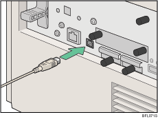 Imagem da parte traseira da impressora