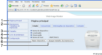 Ilustra&ccedil;&atilde;o com numera&ccedil;&atilde;o do ecr&atilde; de Web browser