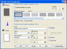 Illustration de l'écran du pilote d'impression