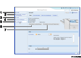Illustration avec légende numérotée de l'écran du navigateur Web